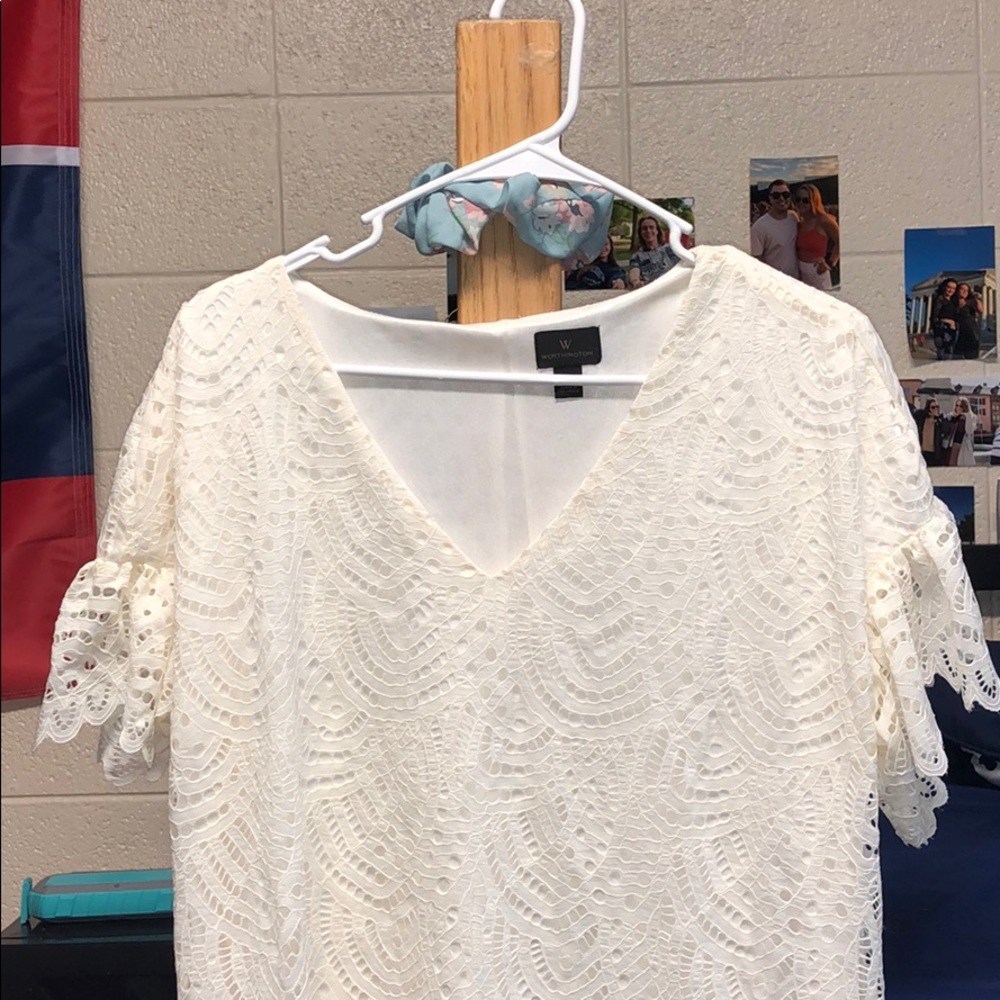white lace dress.